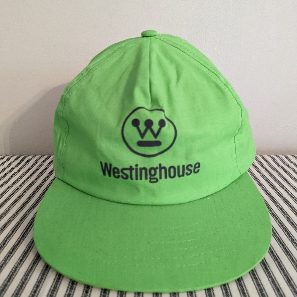 Vintage‎ 90's Westinghouse Snapback hat Neon Lime Green